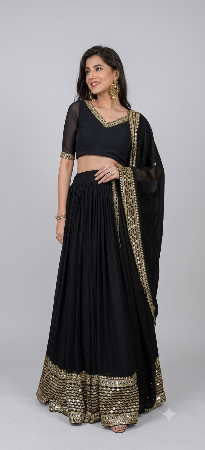 Women Embroidery Georgette Lehenga Choli