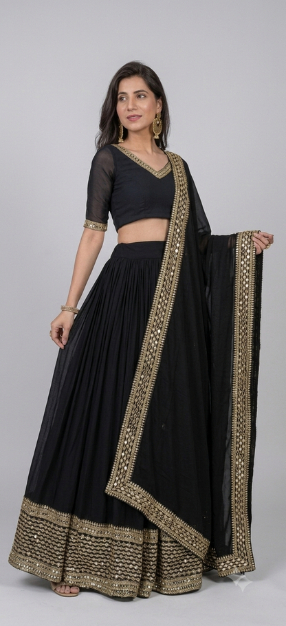 Women Embroidery Georgette Lehenga Choli