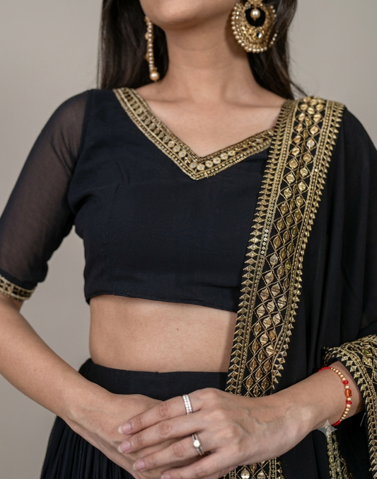 Women Embroidery Georgette Lehenga Choli
