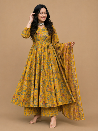 Golden Hour Vibes: Ethnic Simplicity With A Floral Twist💛